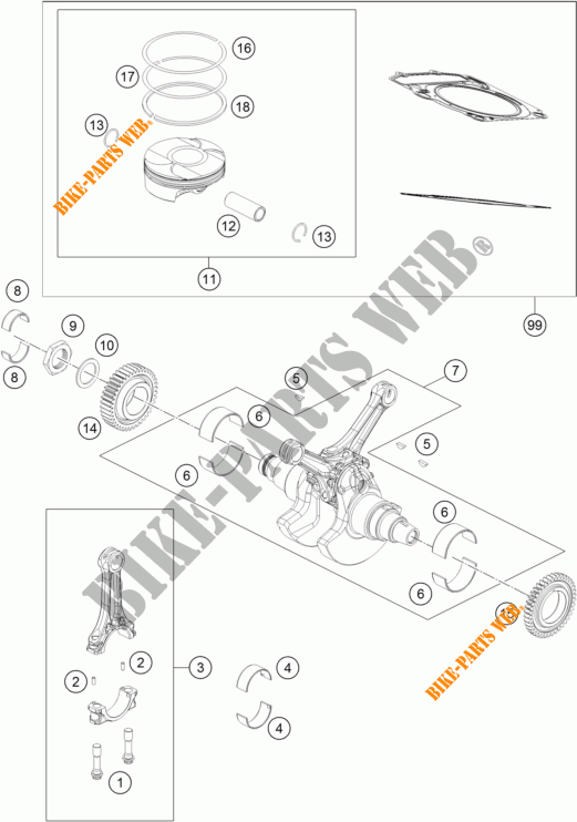 CRANKSHAFT / PISTON for KTM 1190 ADVENTURE R ABS 2016