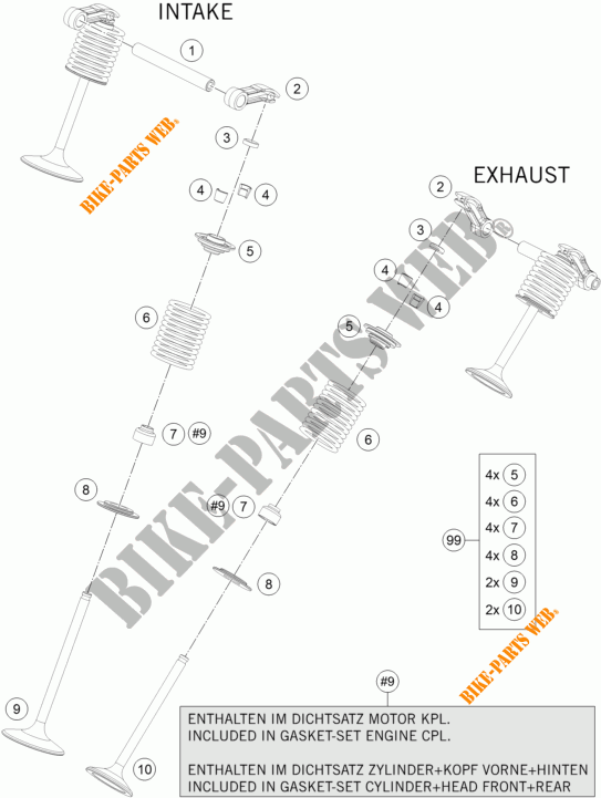 VALVES for KTM 1190 ADVENTURE R ABS 2016