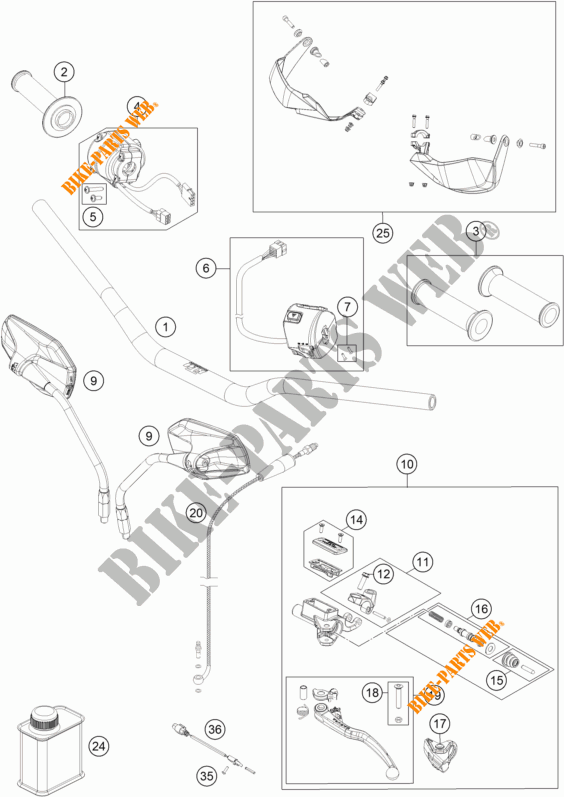 HANDLEBAR / CONTROLS for KTM 1190 ADVENTURE R ABS 2016