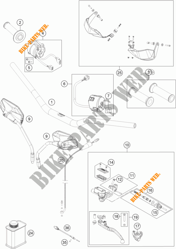 HANDLEBAR / CONTROLS for KTM 1190 ADVENTURE R ABS 2016