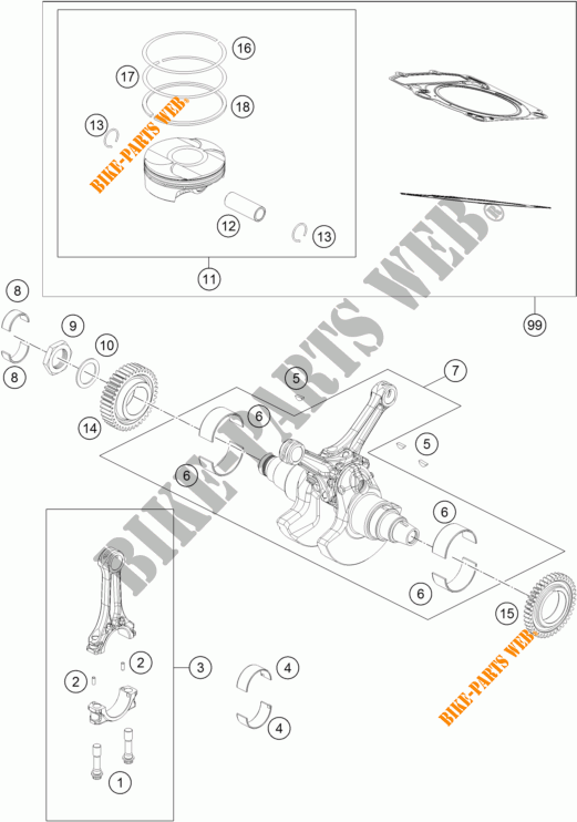 CRANKSHAFT / PISTON for KTM 1190 ADVENTURE R ABS 2015