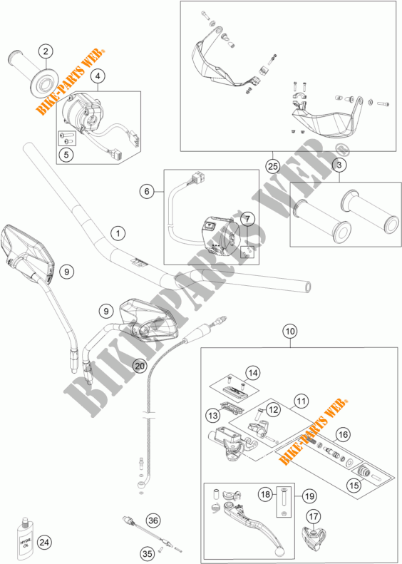 HANDLEBAR / CONTROLS for KTM 1190 ADVENTURE R ABS 2015
