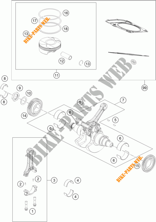 CRANKSHAFT / PISTON for KTM 1190 ADVENTURE R ABS 2014