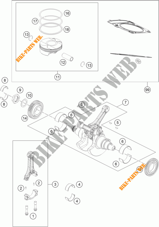 CRANKSHAFT / PISTON for KTM 1190 ADVENTURE R ABS 2014
