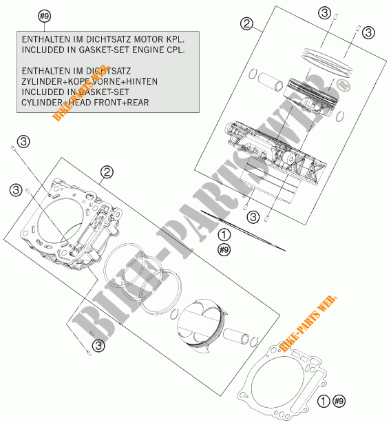 CYLINDER for KTM 1190 ADVENTURE R ABS 2014