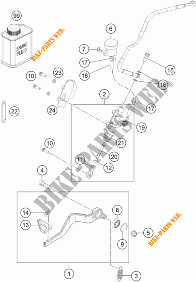 REAR BRAKE MASTER CYLINDER for KTM 1190 ADVENTURE R ABS 2014