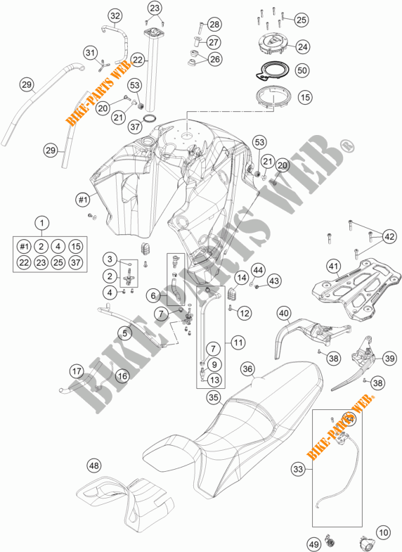 TANK / SEAT for KTM 1190 ADVENTURE R ABS 2014