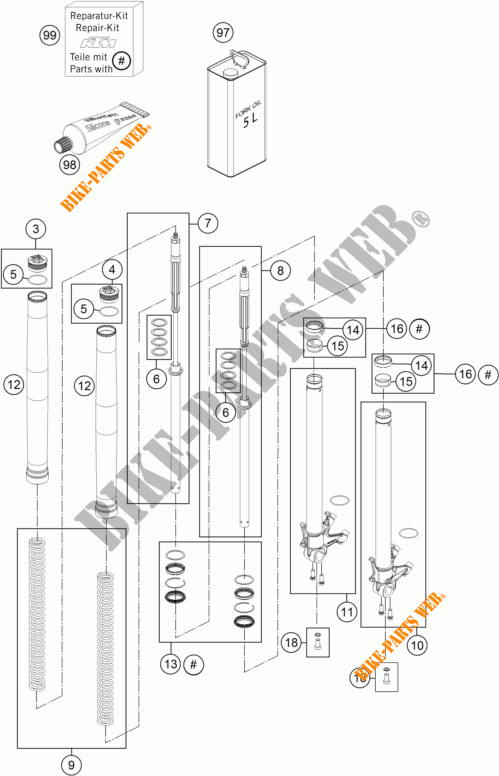 FRONT FORK (PARTS) for KTM 1190 ADVENTURE R ABS 2013