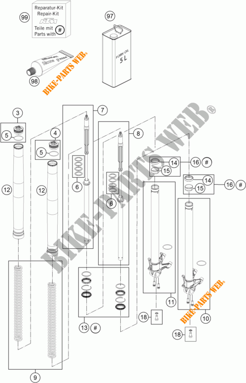 FRONT FORK (PARTS) for KTM 1190 ADVENTURE R ABS 2013