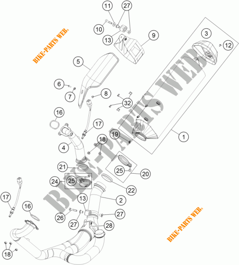 EXHAUST for KTM 1190 ADVENTURE R ABS 2013