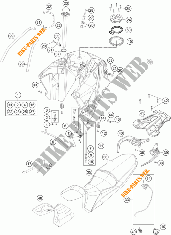 TANK / SEAT for KTM 1190 ADVENTURE R ABS 2013
