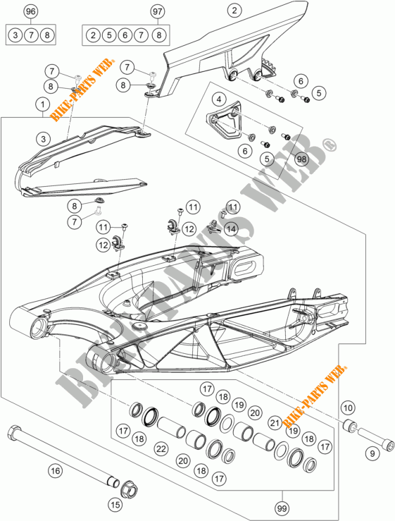 SWINGARM for KTM 1190 ADVENTURE ABS ORANGE 2016