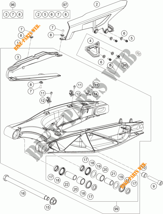 SWINGARM for KTM 1190 ADVENTURE ABS GREY 2016