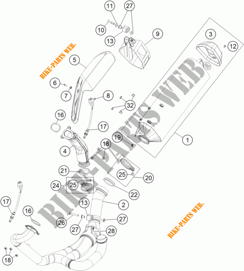 EXHAUST for KTM 1190 ADVENTURE ABS GREY 2016