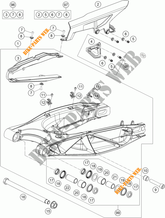 SWINGARM for KTM 1190 ADVENTURE ABS ORANGE 2015