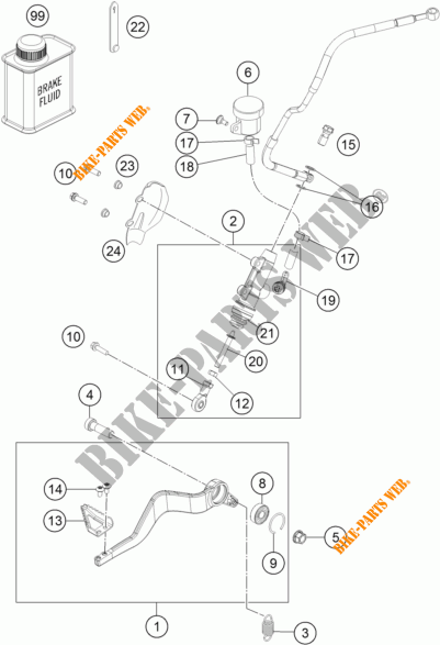 REAR BRAKE MASTER CYLINDER for KTM 1190 ADVENTURE ABS ORANGE 2015