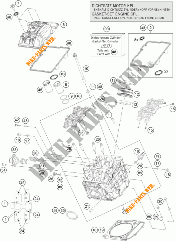 CYLINDER HEAD FRONT for KTM 1190 ADVENTURE ABS GREY 2015