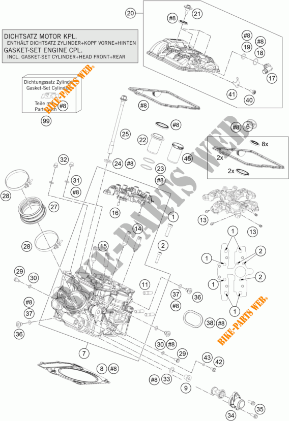 CYLINDER HEAD REAR for KTM 1190 ADVENTURE ABS GREY 2015