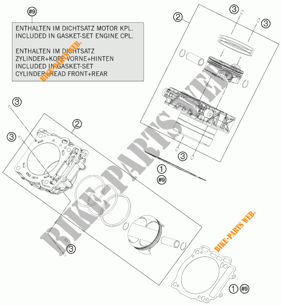 CYLINDER for KTM 1190 ADVENTURE ABS GREY 2015