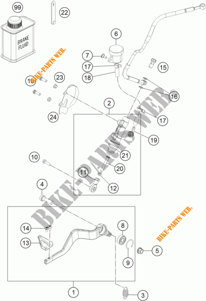REAR BRAKE MASTER CYLINDER for KTM 1190 ADVENTURE ABS GREY 2015