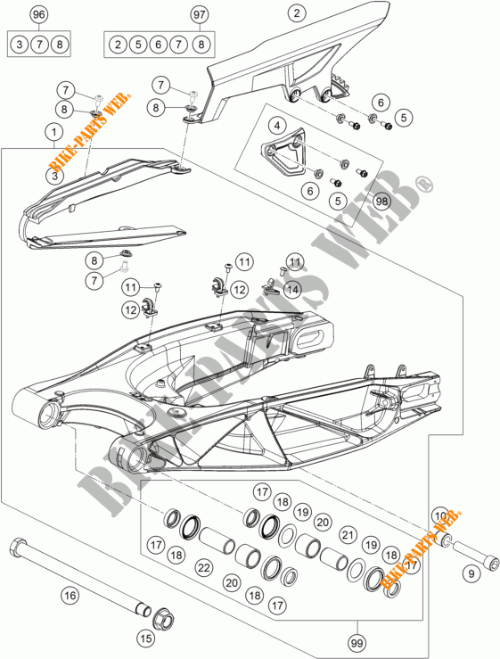 SWINGARM for KTM 1190 ADVENTURE ABS GREY 2015