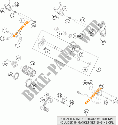 GEAR SHIFTING MECHANISM for KTM 1190 ADVENTURE ABS GREY WES. 2014