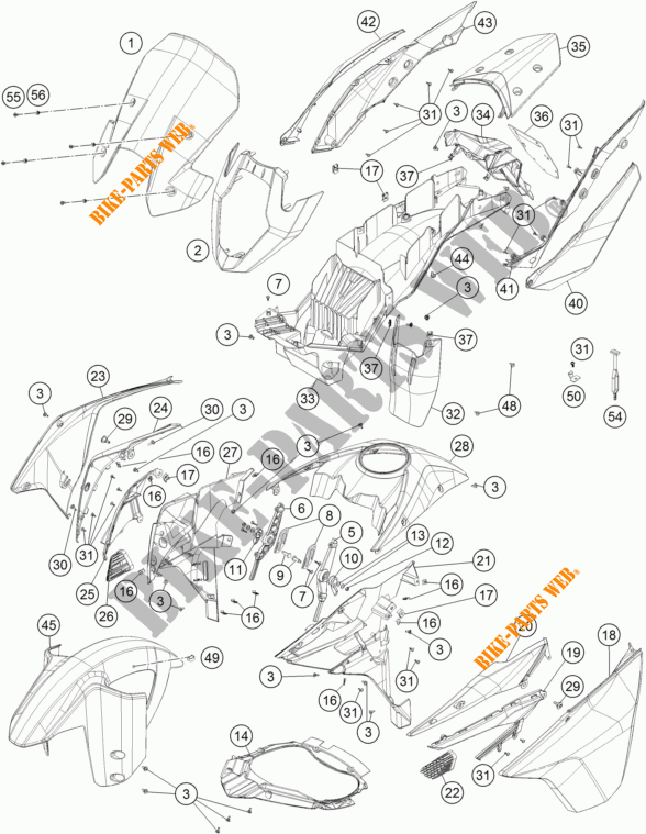 PLASTICS for KTM 1190 ADVENTURE ABS GREY WES. 2014