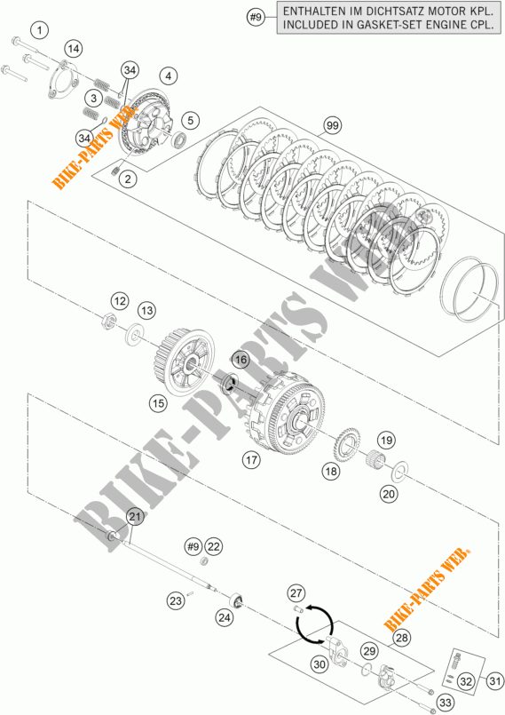 CLUTCH for KTM 1190 ADVENTURE ABS GREY 2014