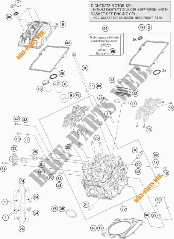 CYLINDER HEAD FRONT for KTM 1190 ADVENTURE ABS GREY 2014