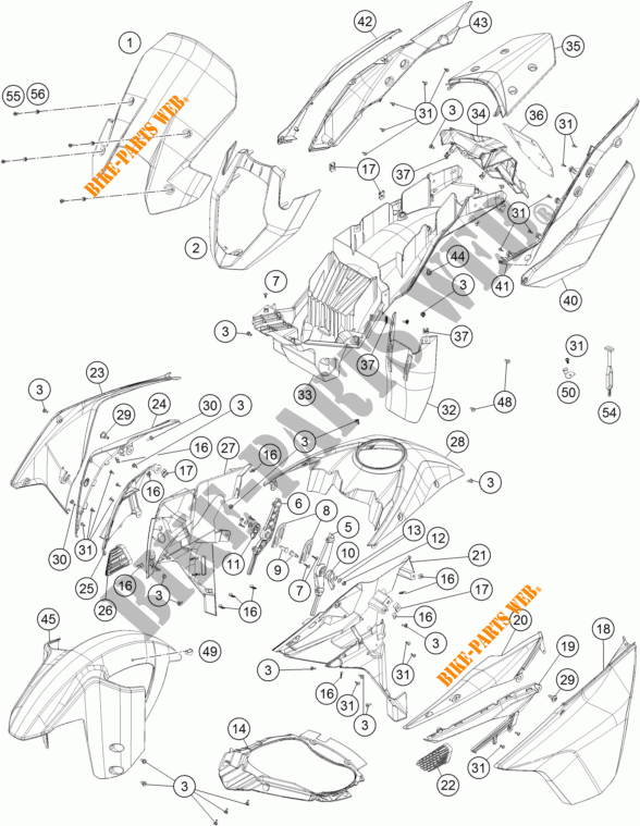 PLASTICS for KTM 1190 ADVENTURE ABS GREY 2014