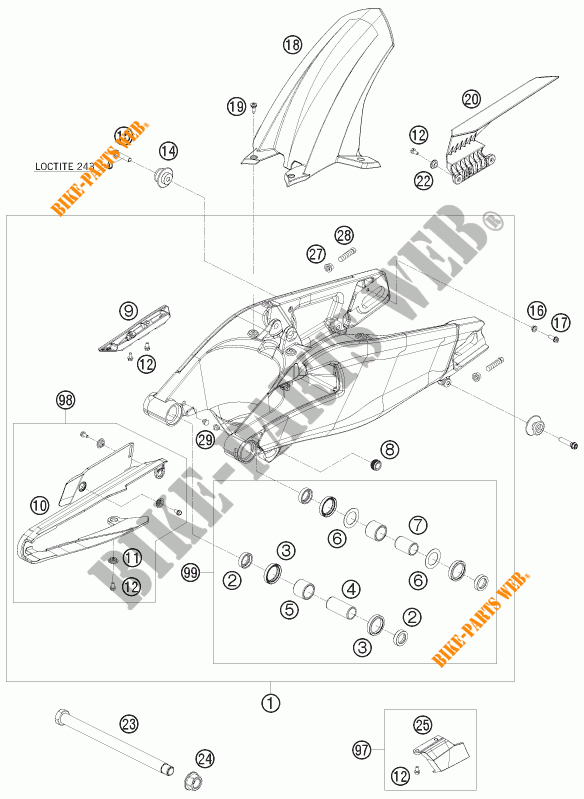 SWINGARM for KTM 1190 RC8 R LIMITED EDITION AKRAPOVIC 2010