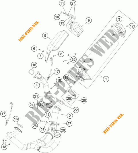 EXHAUST for KTM 1190 ADVENTURE ABS GREY WES. 2013