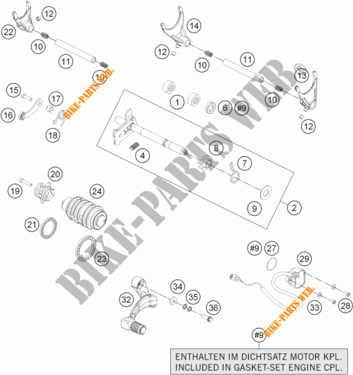 GEAR SHIFTING MECHANISM for KTM 1190 ADVENTURE ABS GREY WES. 2013