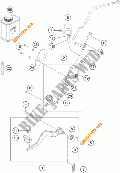 REAR BRAKE MASTER CYLINDER for KTM 1190 ADVENTURE ABS GREY WES. 2013