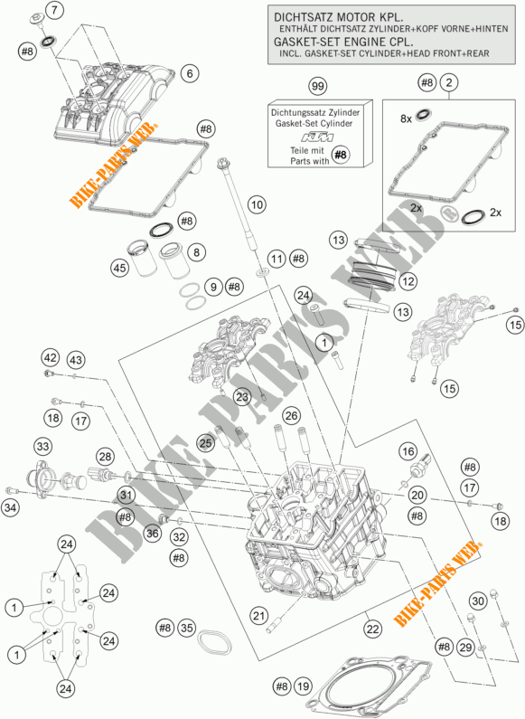 CYLINDER HEAD FRONT for KTM 1190 ADVENTURE ABS GREY 2013