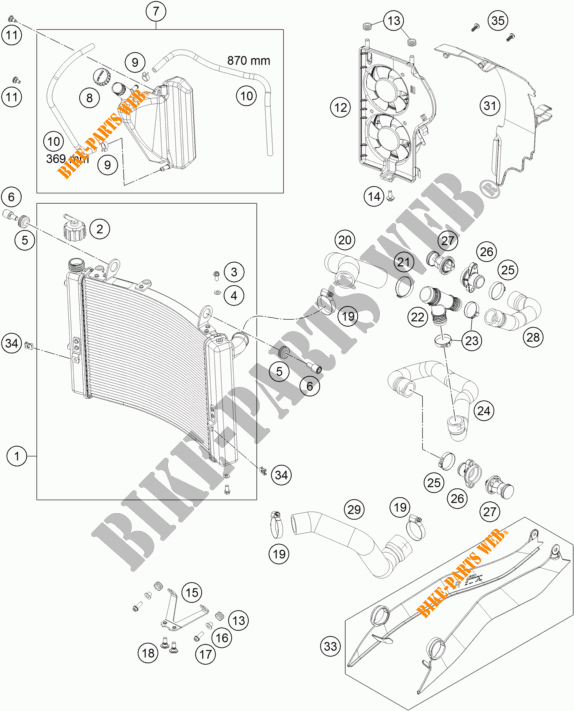 COOLING SYSTEM for KTM 1050 ADVENTURE ABS 2016