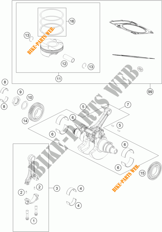 CRANKSHAFT / PISTON for KTM 1050 ADVENTURE ABS 2016