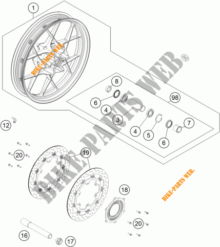 FRONT WHEEL for KTM 1050 ADVENTURE ABS 2016