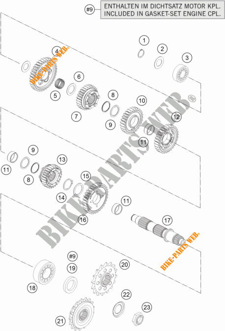 GEARBOX COUNTERSHAFT for KTM 1050 ADVENTURE ABS 2016