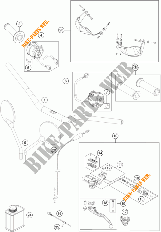 HANDLEBAR / CONTROLS for KTM 1050 ADVENTURE ABS 2016