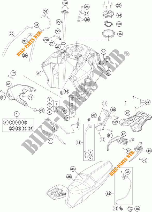 TANK / SEAT for KTM 1050 ADVENTURE ABS 2016