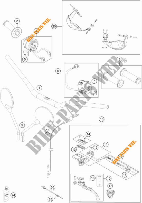 HANDLEBAR / CONTROLS for KTM 1050 ADVENTURE ABS 2015