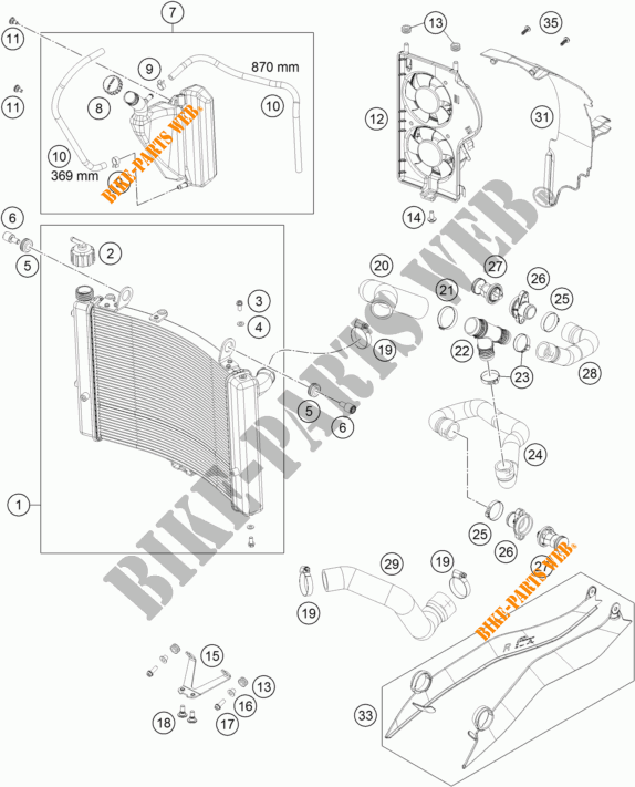 COOLING SYSTEM for KTM 1050 ADVENTURE ABS 2015