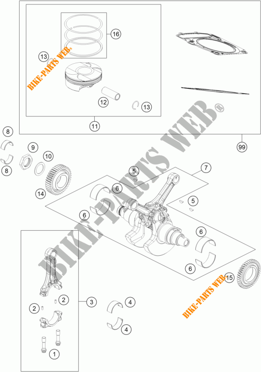 CRANKSHAFT / PISTON for KTM 1050 ADVENTURE ABS 2015