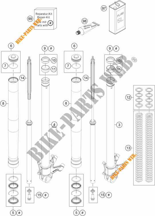 FRONT FORK (PARTS) for KTM 1050 ADVENTURE ABS 2015