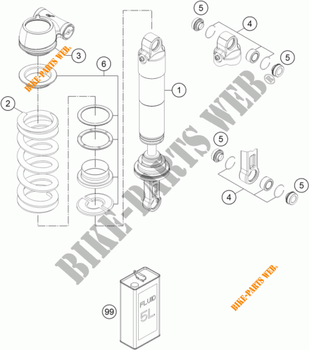 SHOCK ABSORBER (PARTS) for KTM 1050 ADVENTURE ABS 2015