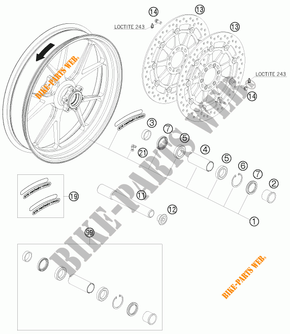 FRONT WHEEL for KTM 1190 RC8 R 2010