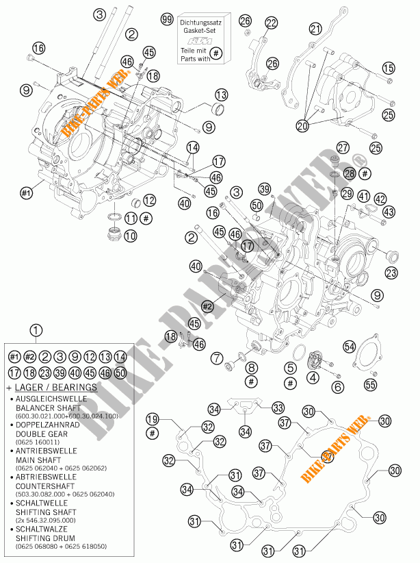 CRANKCASE for KTM 990 ADVENTURE R 2012