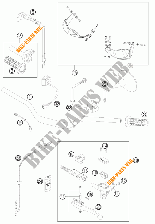 HANDLEBAR / CONTROLS for KTM 990 ADVENTURE R 2012