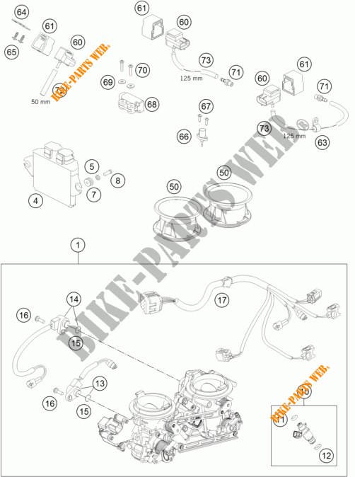THROTTLE BODY for KTM 990 ADVENTURE R 2012